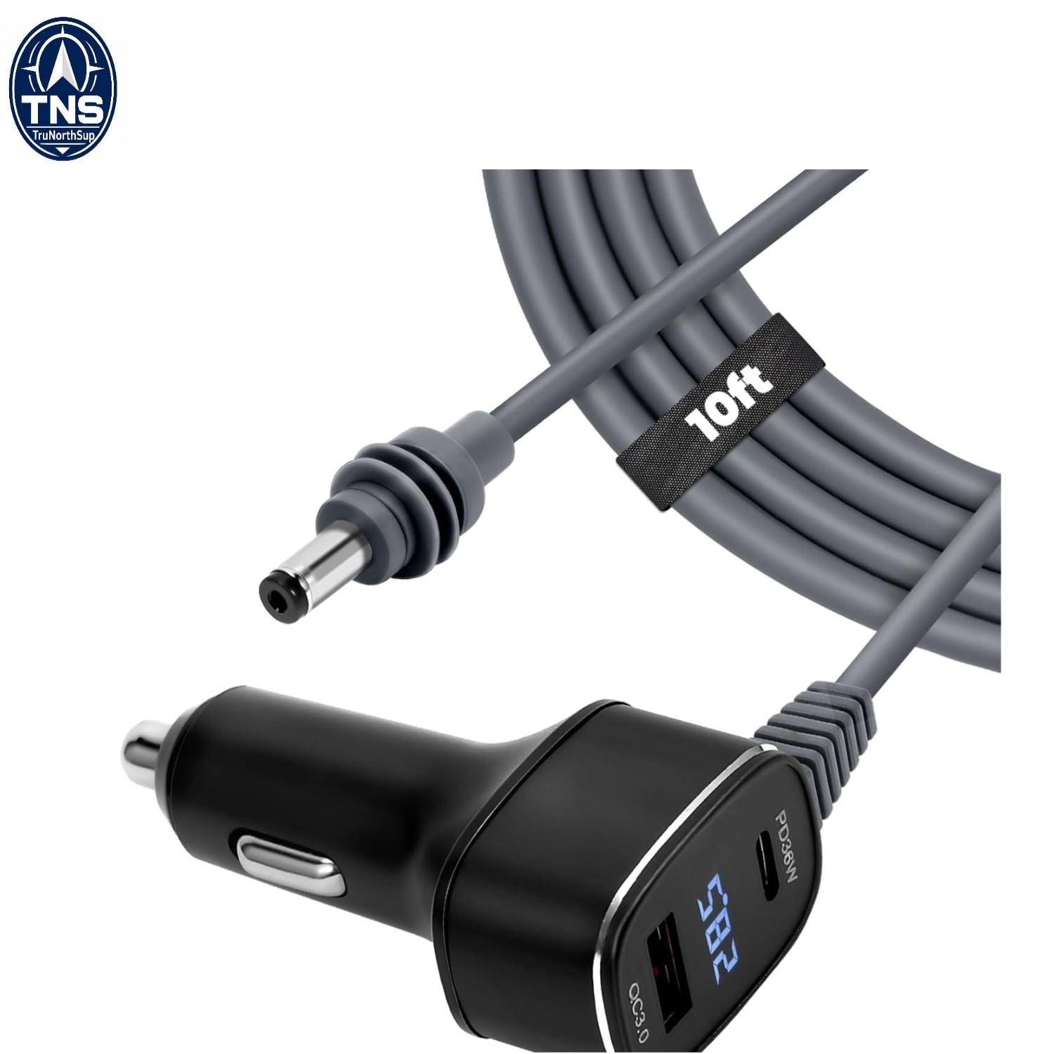 Mini Car Adapter 3 in 1 USB-C QC 20W USB A Fast Charging Waterproof 10ft