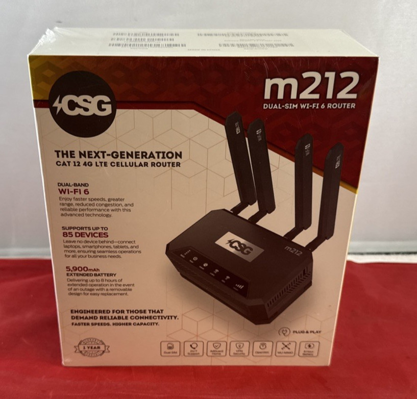 CSG m212 4G LTE Cellular Business or Home Router | Dual-Band WI-FI 6