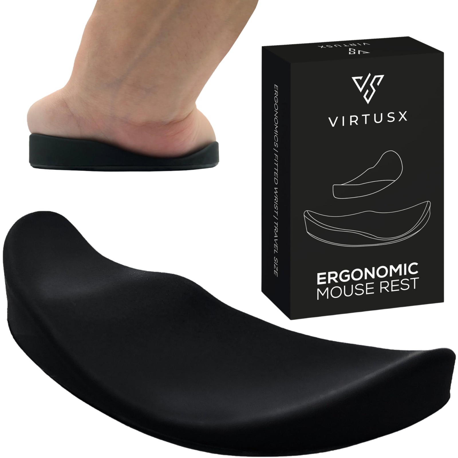 Virtusx Ergonomic Mouse Wrist Rest, Gliding Palm Wrist Support, Sliding Wrist Pa