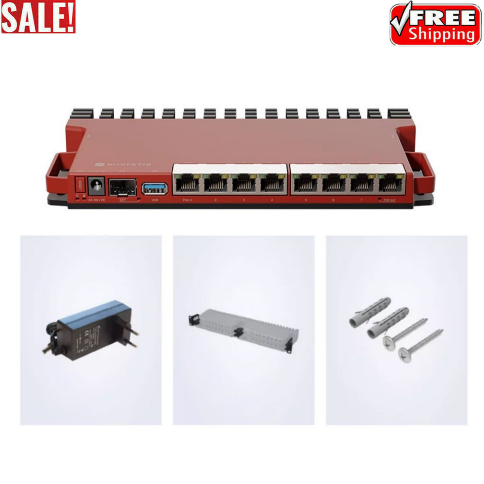 L009UiGS-RM 2.5G Wired Router 512MB+128MB 2-Core w/ 8pcs 1Gbps Ethernet Ports