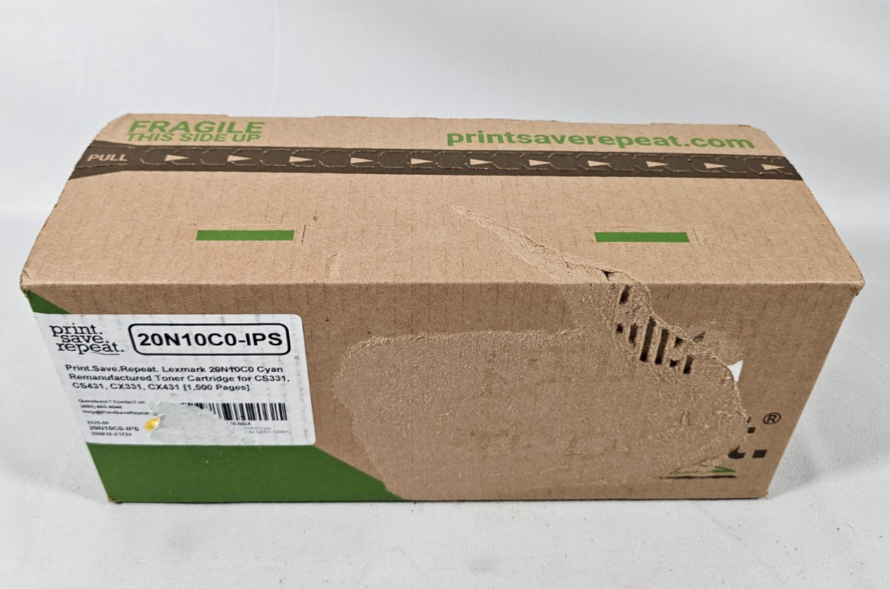 For Lexmark CS331 CS431 CX331 CX431 20N10C0 CS331dw 1x Toner Cartridge Cyan