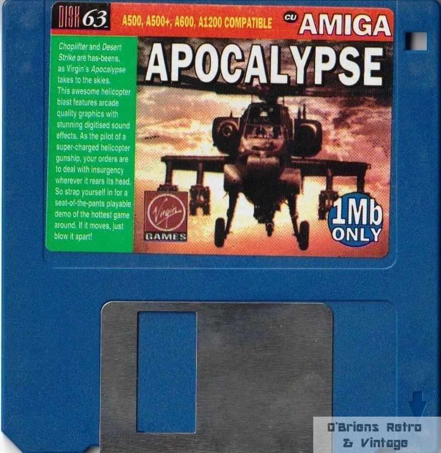 CU Amiga Coverdisk 63, Apocalypse Demo, Commodore Amiga - Floppy Disk