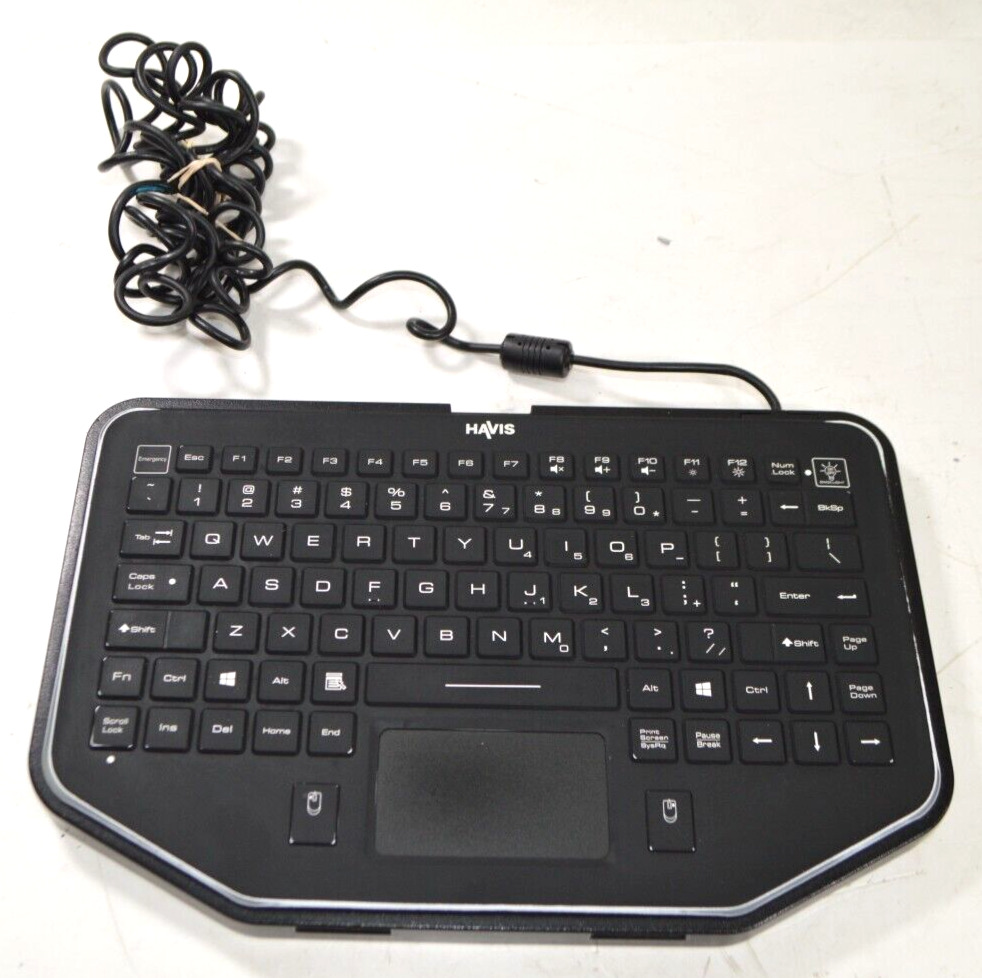 Havis KB-101 Rugged USB Backlit Wired Keyboard
