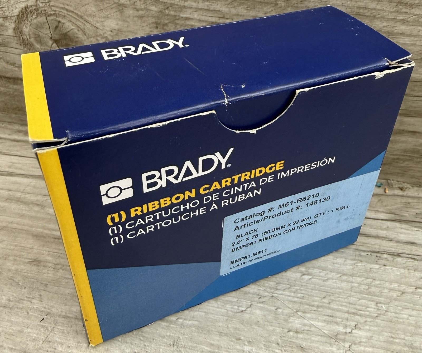 Brady M61-R6210 R6200 Series Halogen-Free Printer Ribbon for BMP61 M611 (Black)