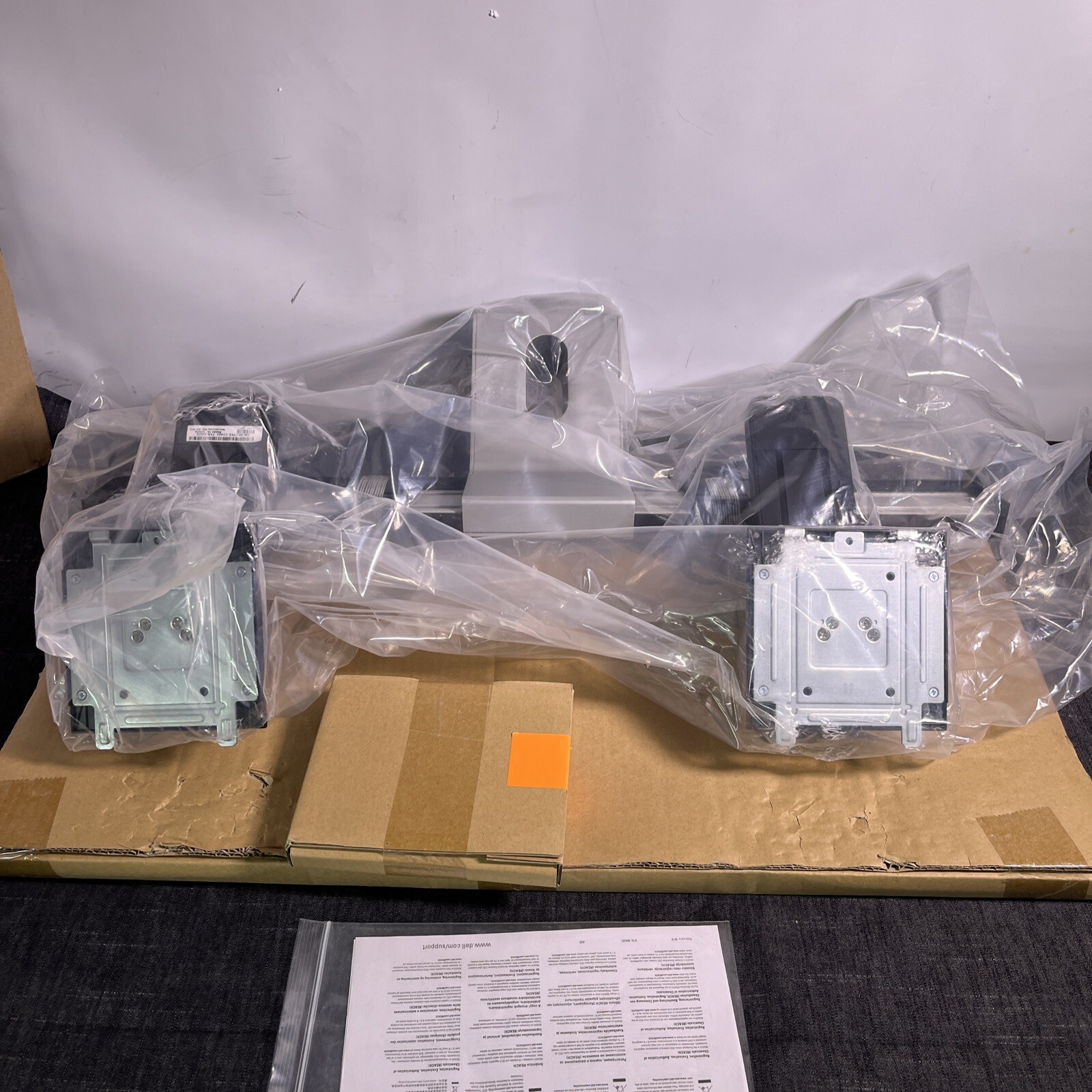 Dell OEM MDS 14A Dual Monitor Stand Black/Silver Open Box