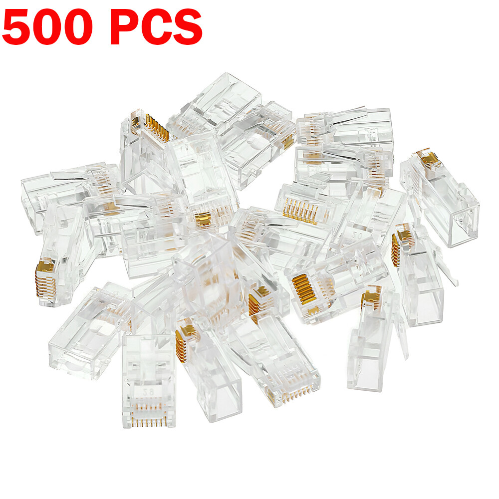 2000X RJ45 Pass Through Modular Plug Network Cable Connector End 8P8C CAT6 CAT5