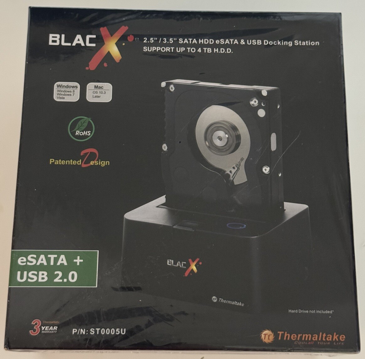 💻 Thermaltake BlacX eSATA+ USB 2.0 Hard Drive Docking Station ST0005U up to 4TB