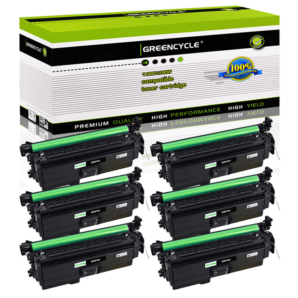 6PK CE260A Toner Fits for HP Color LaserJet Enterprise CP4025dn CP4520 CP4525xh