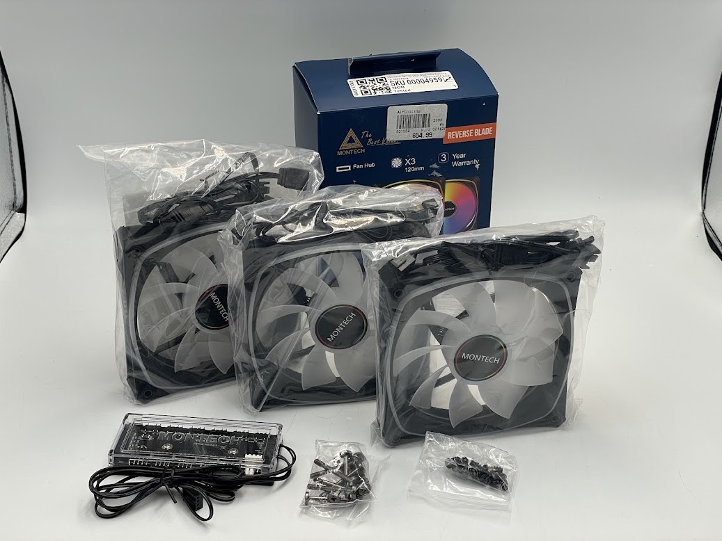 Montech RX120 PRO RGB Rifle Bearing 120mm Case Fan - Black (3 Pack)
