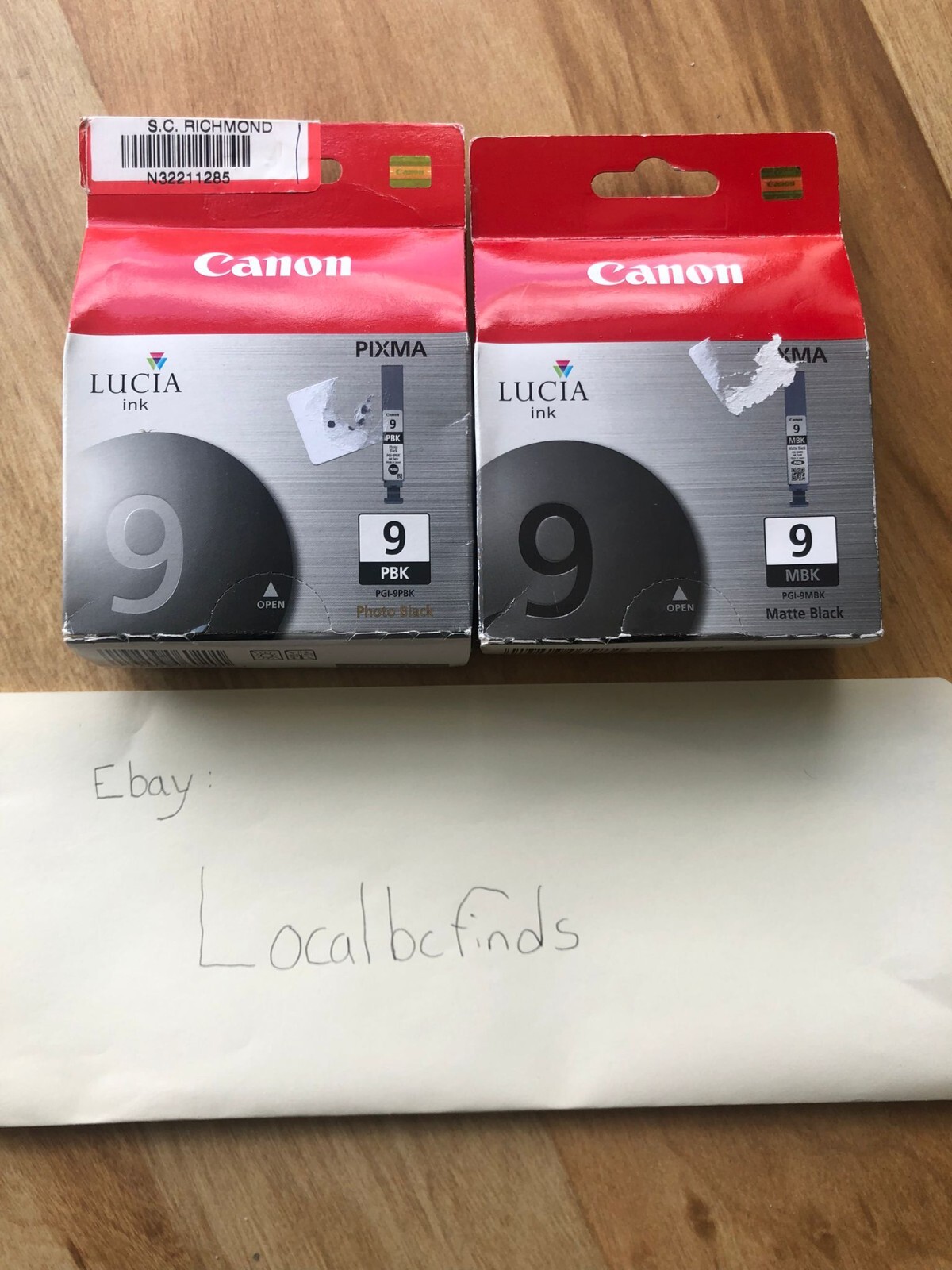 OEM Canon Lucia PGI-9 PBK & MBK Ink Cartridges – Photo Black + Matte Black –