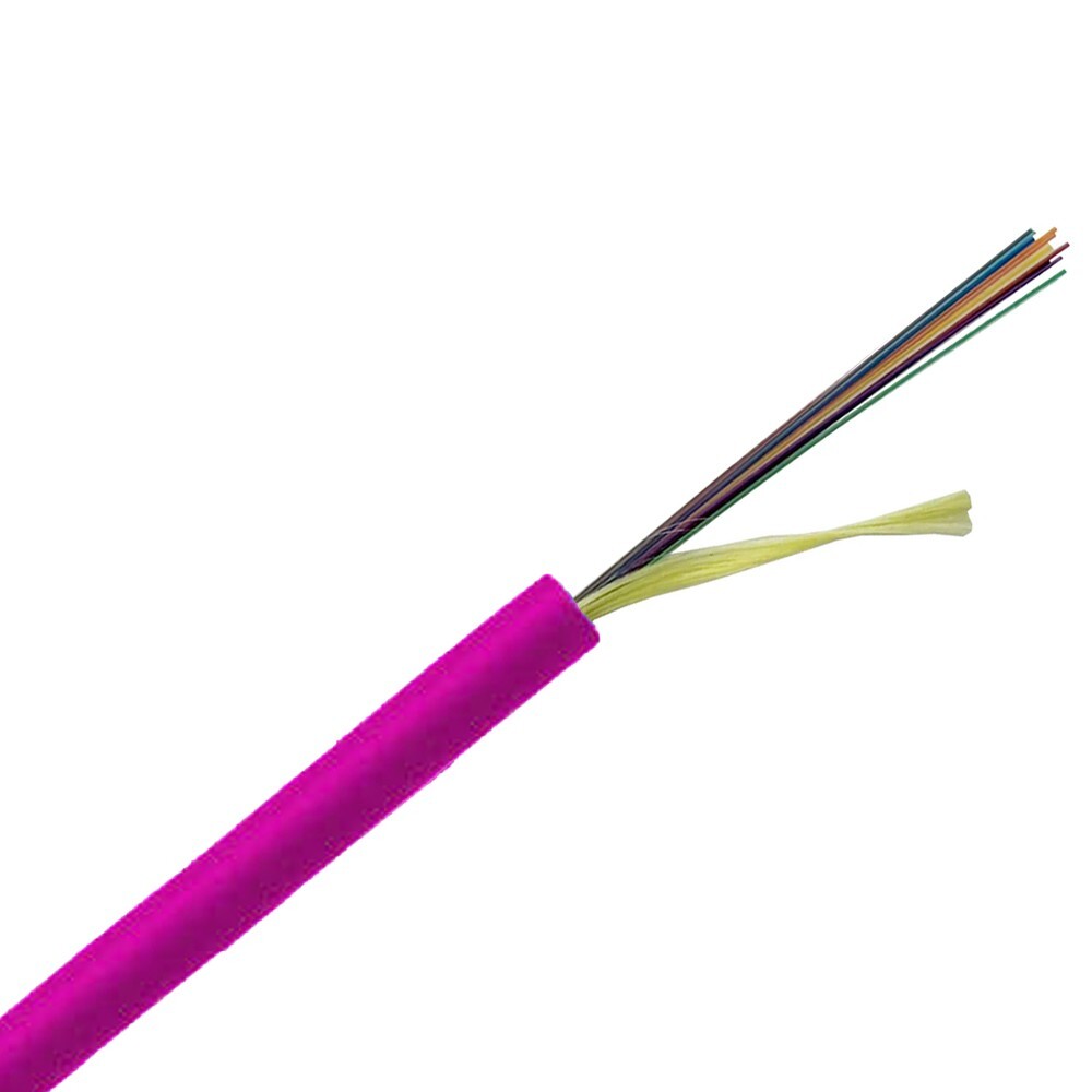 Indoor/Outdoor 6-Strand Multimode OM4 Fiber Optic Cable 10G Magenta - 1000ft