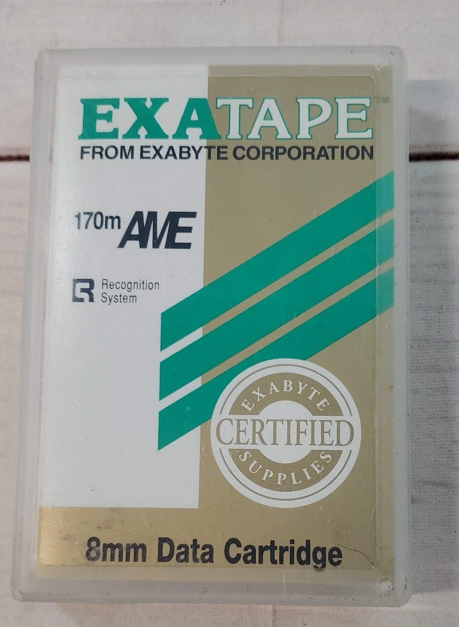 Exabyte exatape 170m AWE 8mm data cartridge data cartrdige 20gb of uncompress.