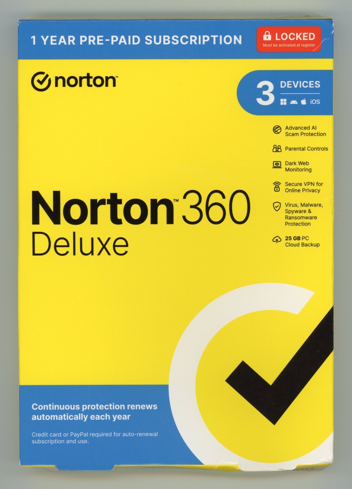 NORTON 360 DELUXE INTERNET SECURITY 2026 (3 DEVICE/1 YEAR) *NEW in RETAIL BOX