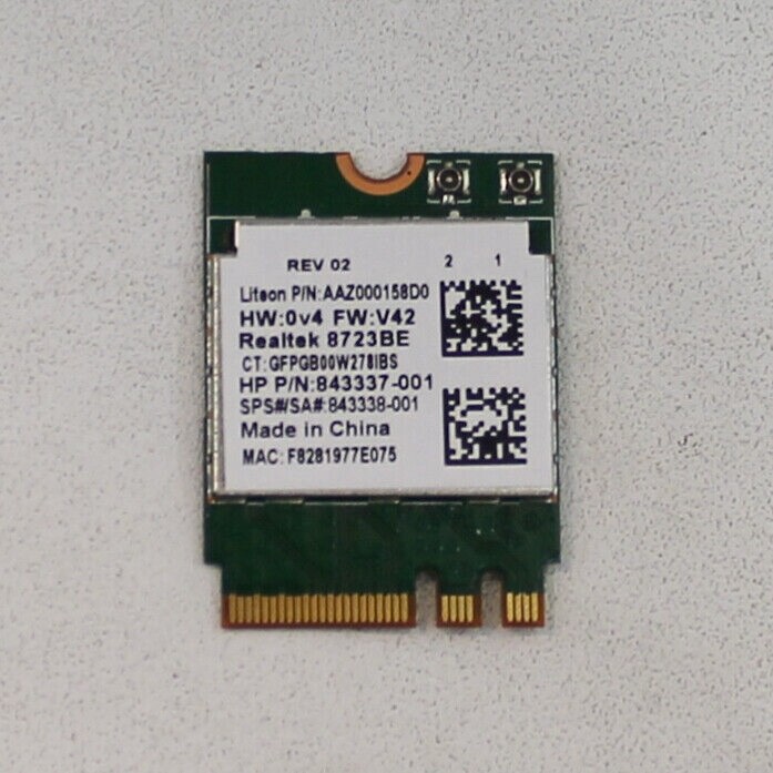 HP REALTEK RTL8723BE-VB 802.11B/G/N 1X1 WI-FI Bluetooth 4.0 Combo WLAN Adapter