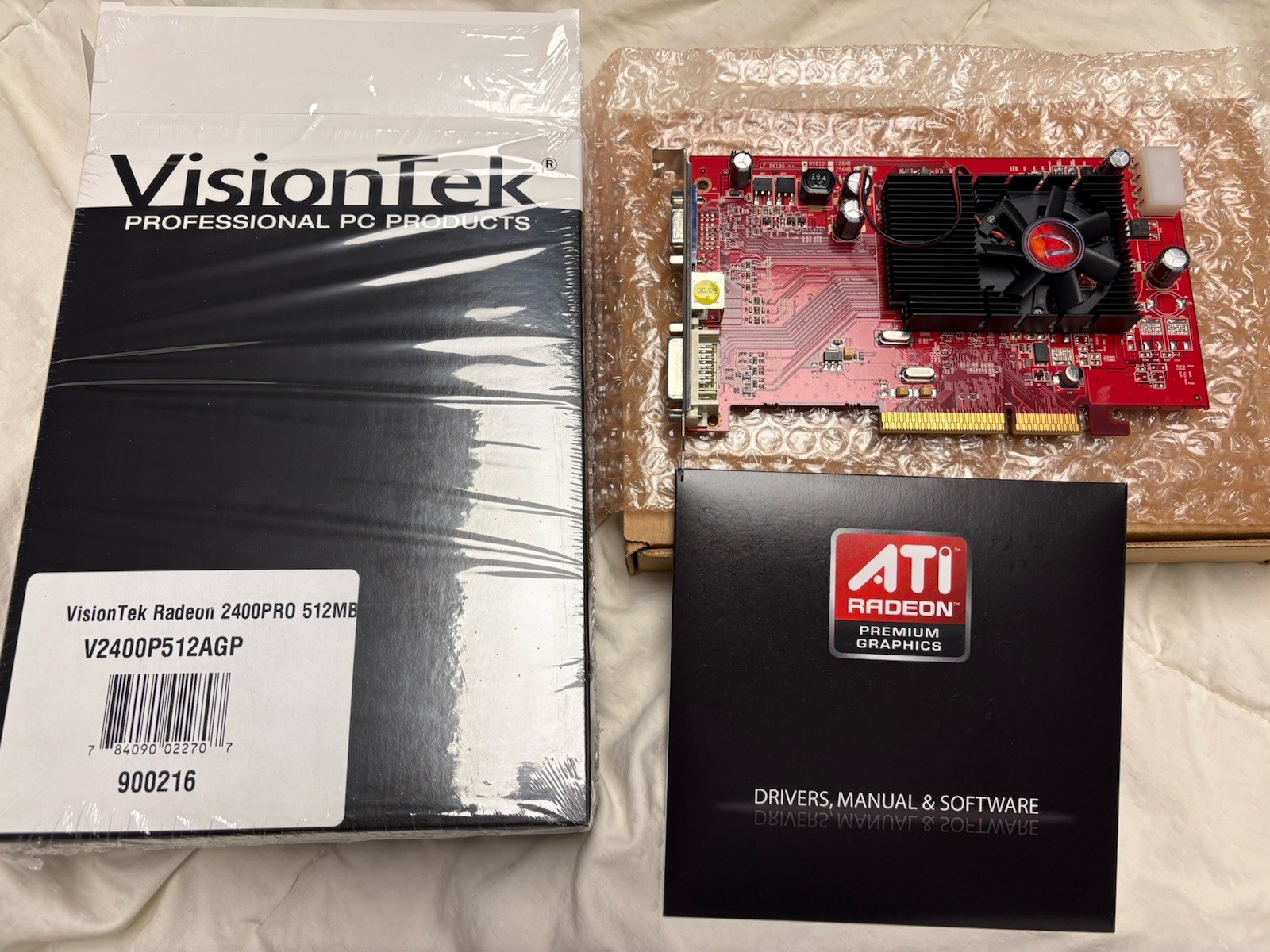 New VisionTek ATI Radeon HD 2400 PRO 512MB AGP Graphics Card Pentium 3/4 XP TV