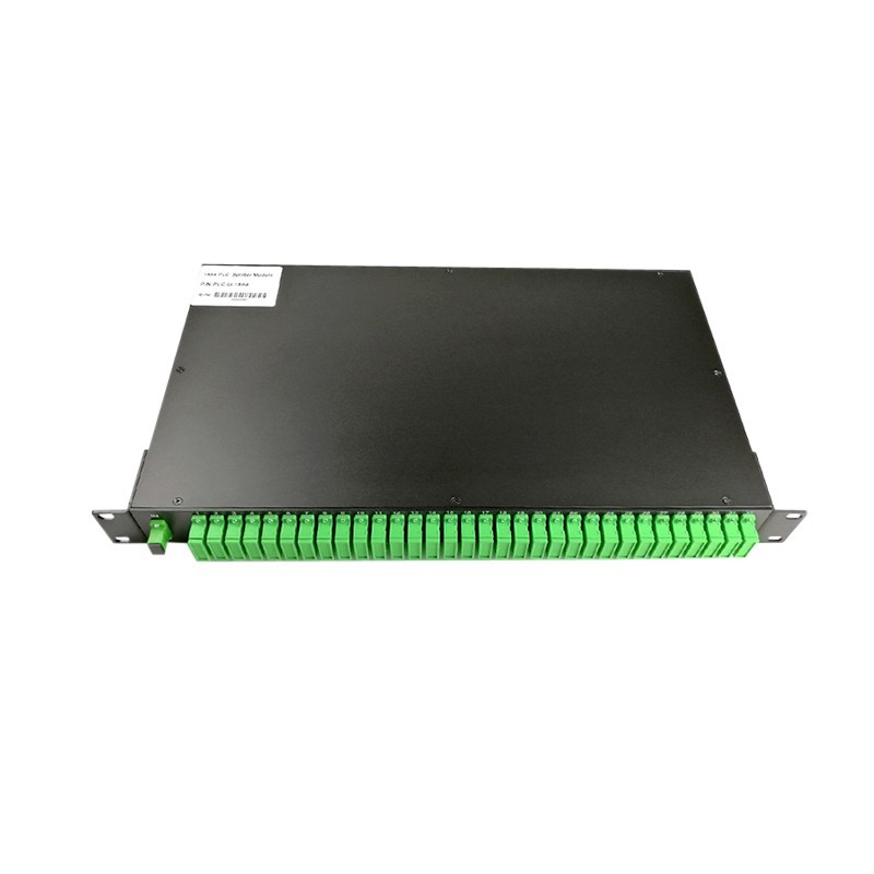 1U Rack Mount Patch Panel 1x64 PLC Fiber Splitter SC/APC Adapter Termination Box