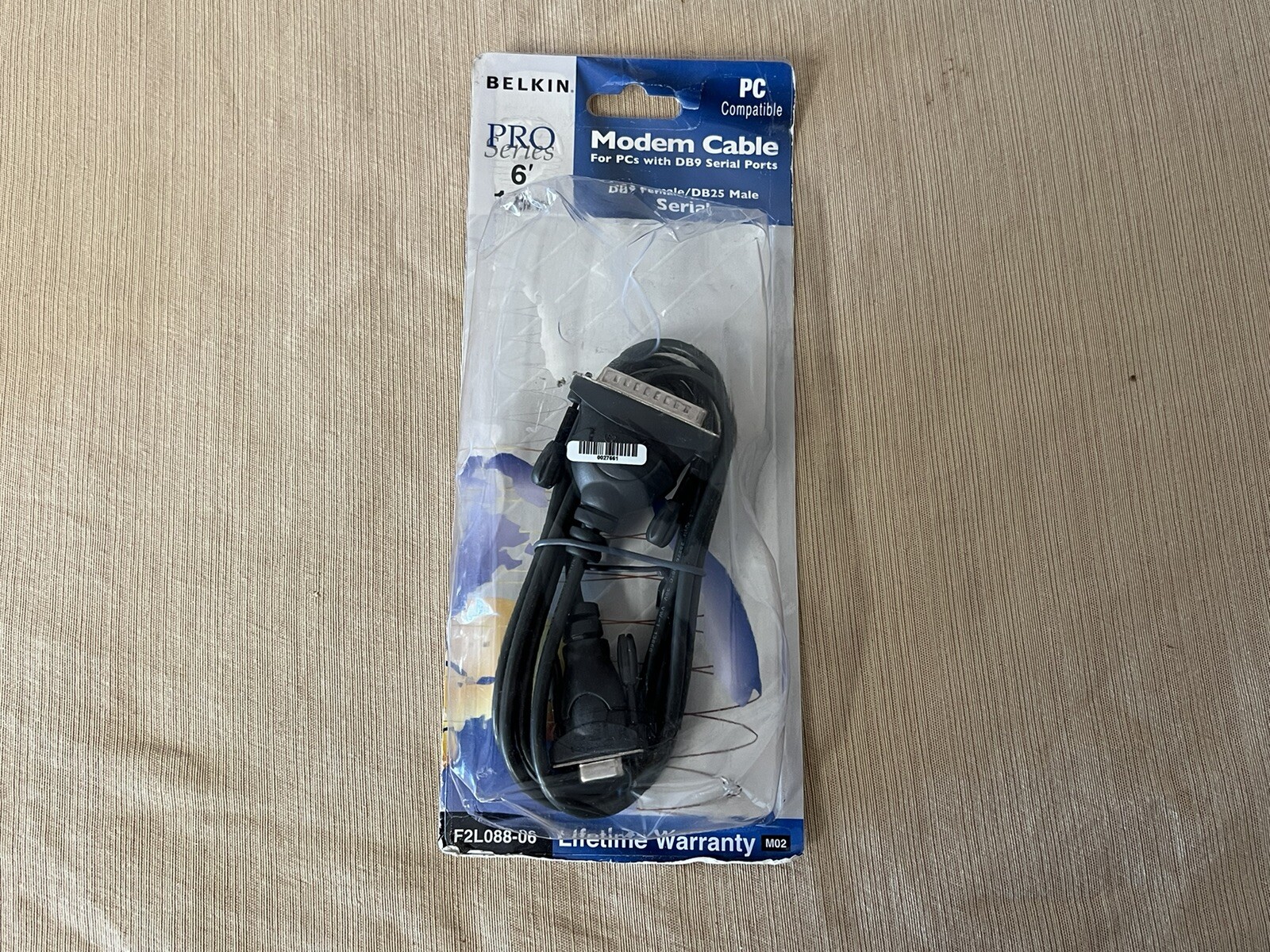 New BELKIN Modem Cable PC’s DB9 Serial Ports Pro Series 6’ 1.8m Female & Male