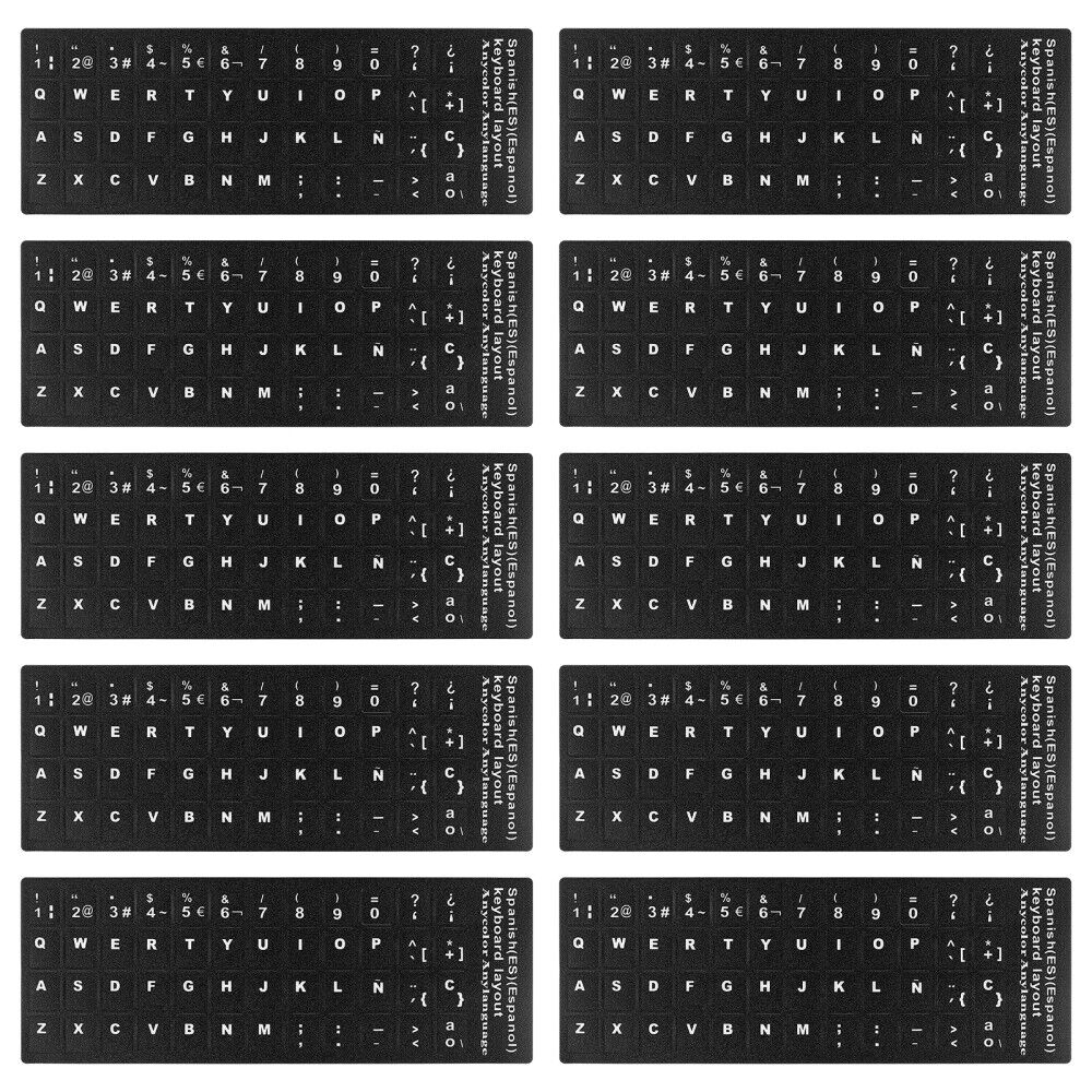  10 Sheets Keyboard Cover Laptop Sticker Stickers Computer Multi-language