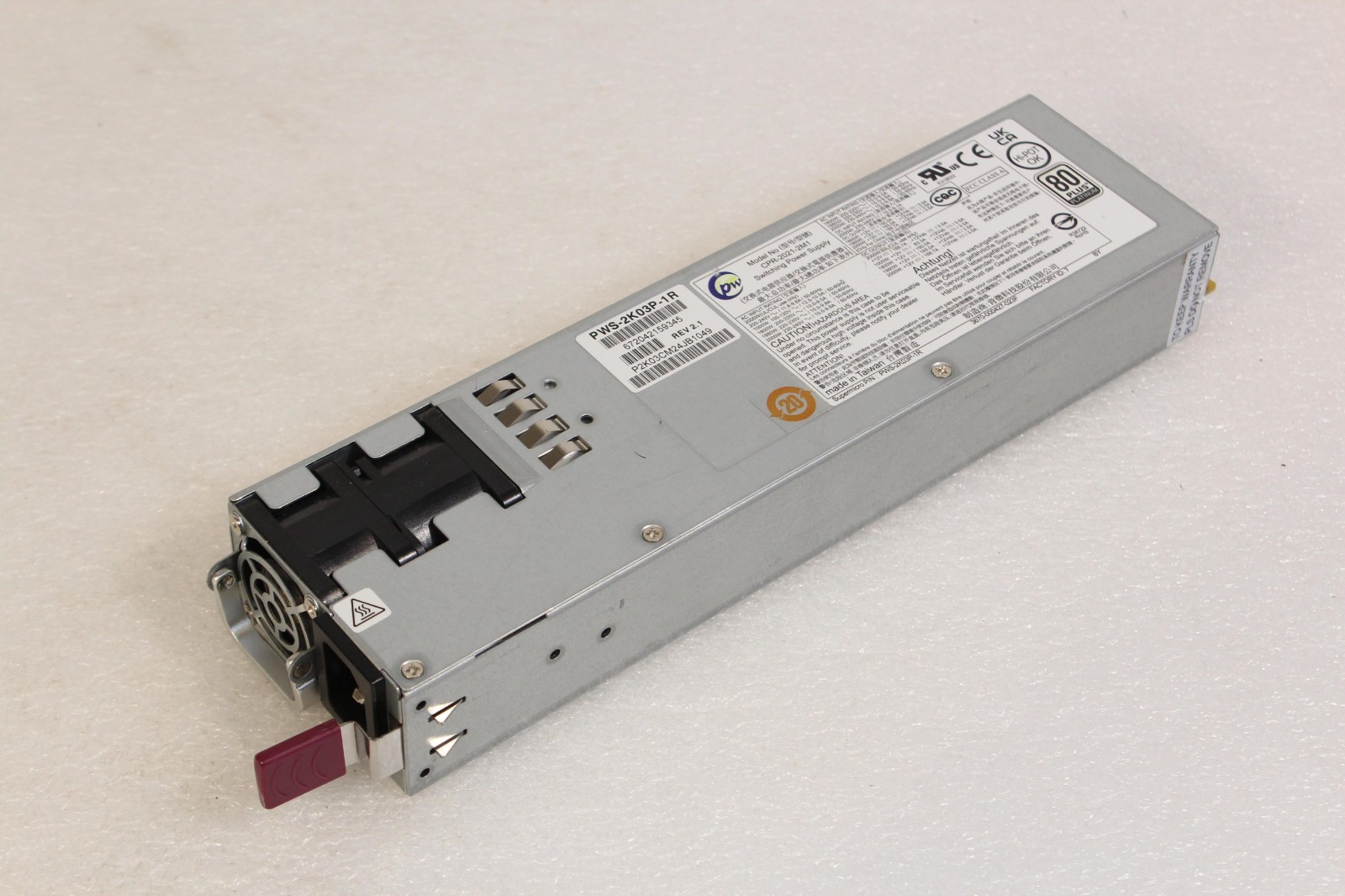 CPR-2021-2M1 Supermicro/COMPUWARE  2000W 1U 80+ Platinum Switching Power Supply