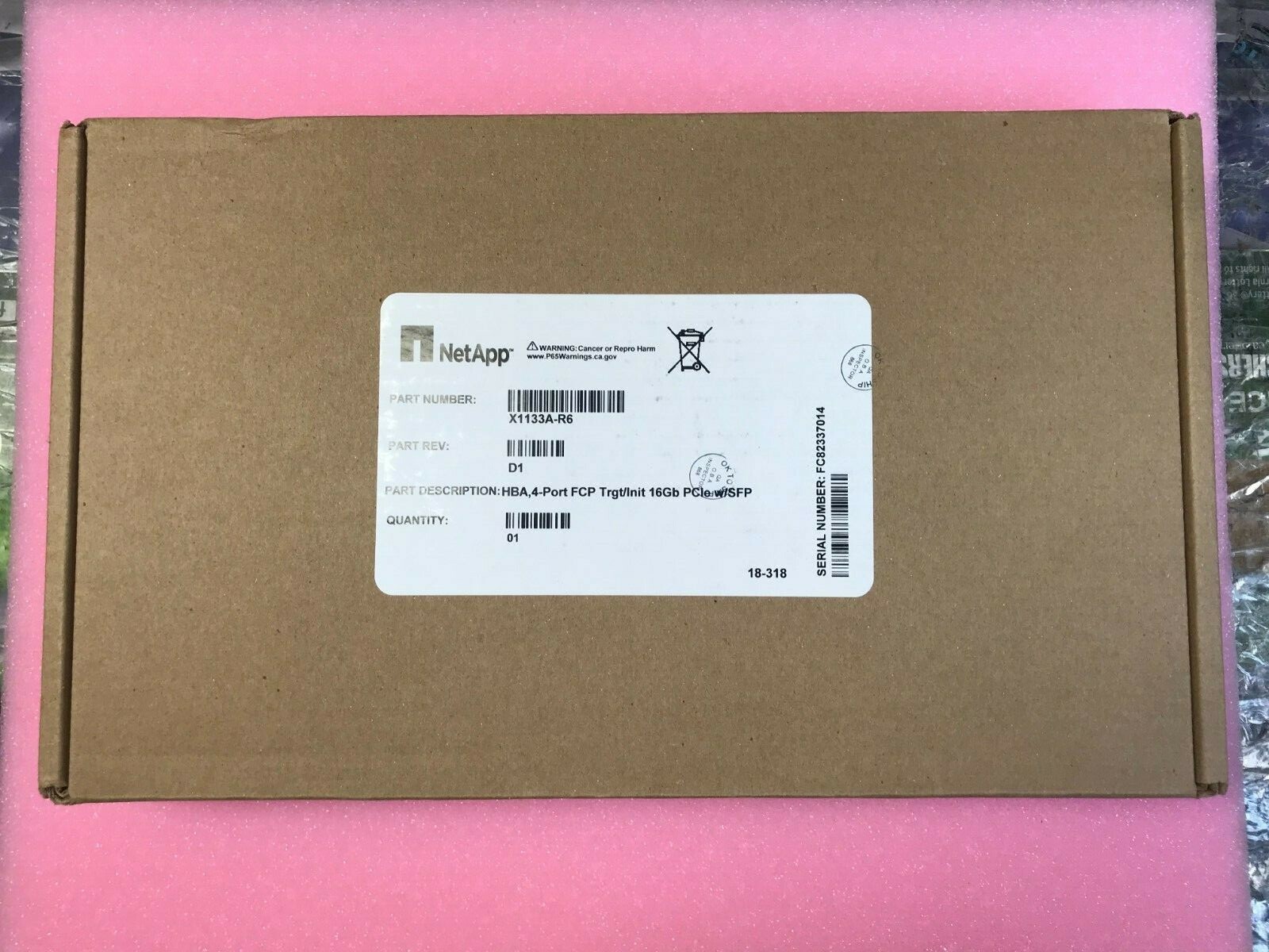 X1133A-R6 NetApp HBA 4-Port FCP Trgt/Init 16Gb PCIe w/SFP CARD ADAPTER NEW