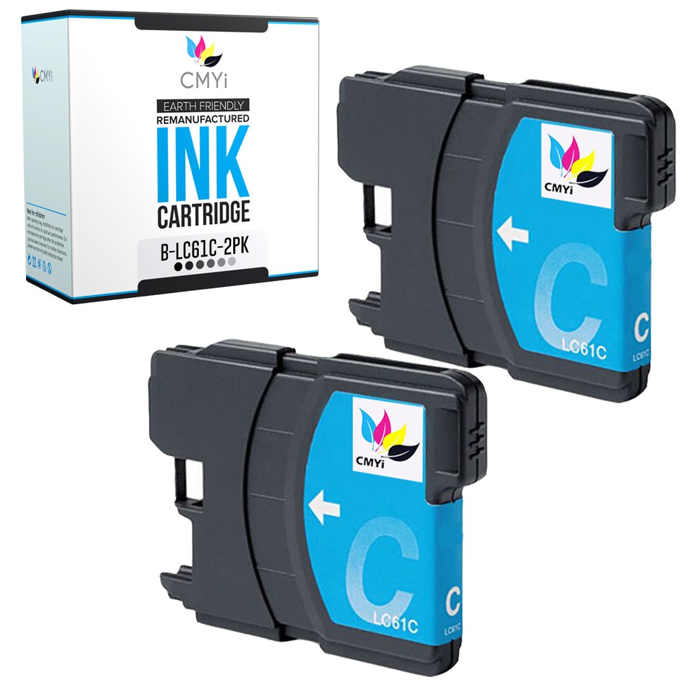 CMYi Compatible 2PK LC61C Ink Cartridges fits Brother MFC-990CW J220 J265W J270W