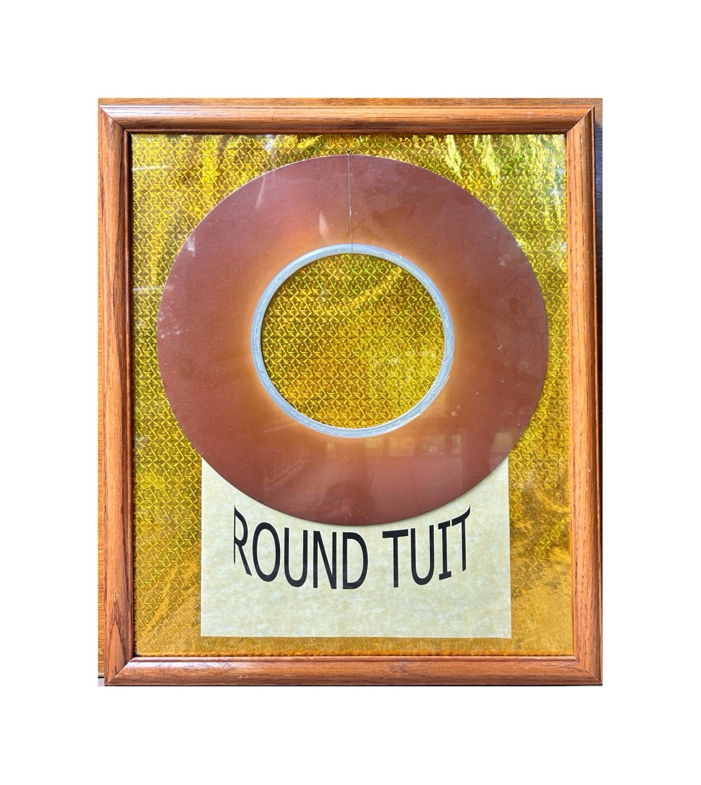 VINTAGE 14" MAINFRAME 3330 COMPUTER HARD DRIVE STORAGE PLATTER ART “Round Tuit”
