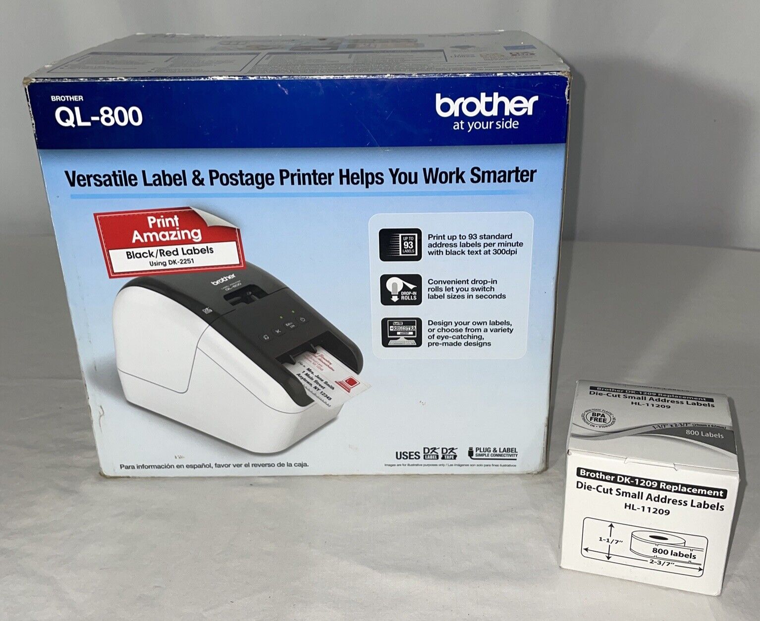 *NEW* Brother QL-800 High-Speed Professional Label Printer Extra Labels