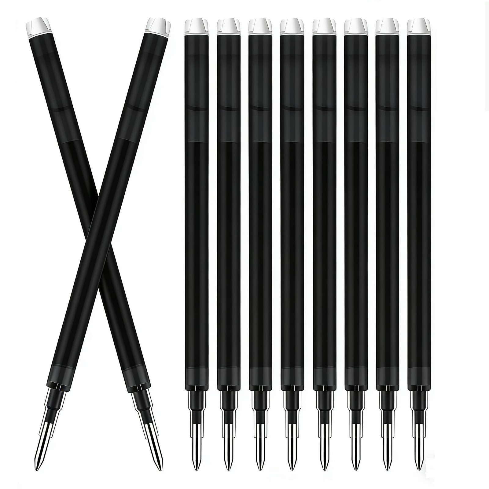 Erasable Gel Ink Pen Refills 0.7mm Compatible Frixion 10 Pack Black Friction