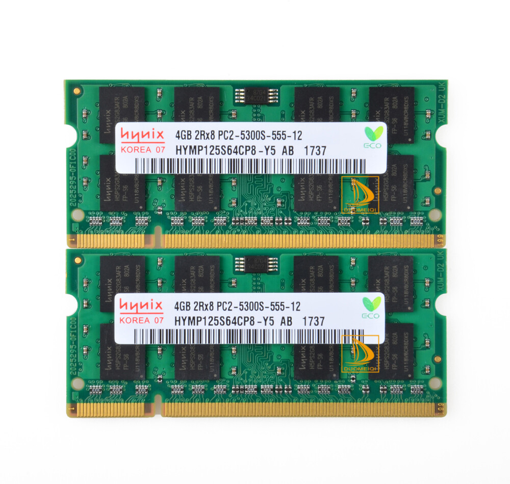 2pcs Hynix 4GB 2Rx8 PC2-5300S DDR2 667Mhz 200Pin RAM Memory Laptop SO-DIMM 1.8V