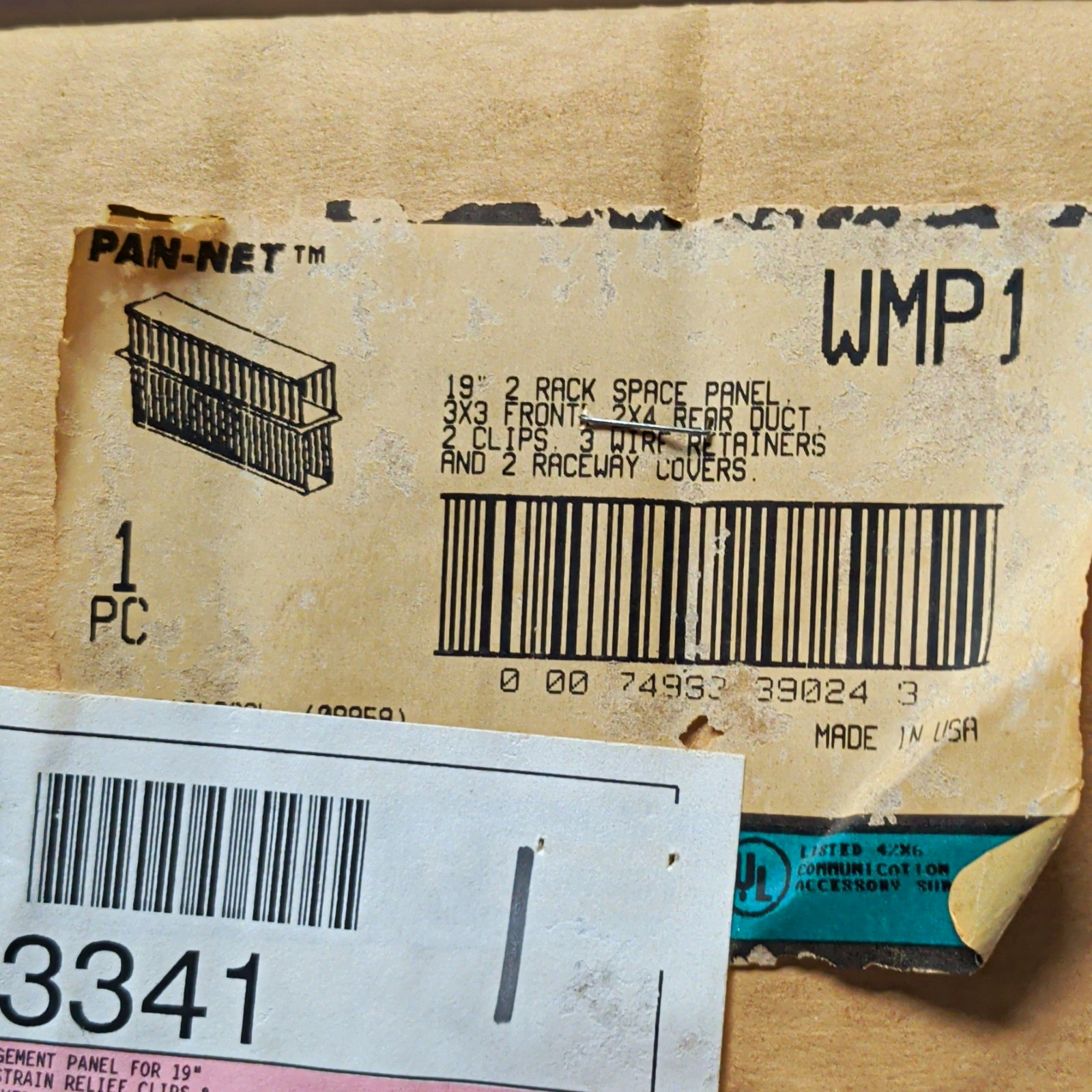 Panduit PAN-NET WMP1 19" 2U Rack Space Panel Wire Management retainer NOS NIB 