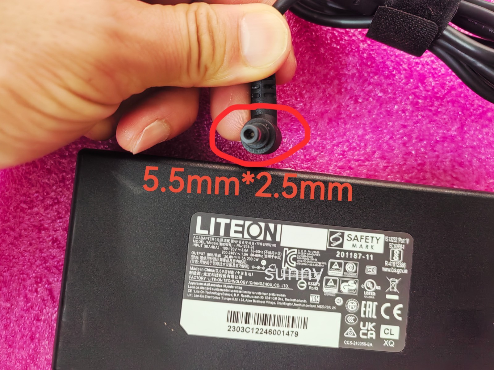 For MSI GS66 Stealth 11UH-618 20V 11.5A PA-1231-26 Slim 230W AC Adapter Original