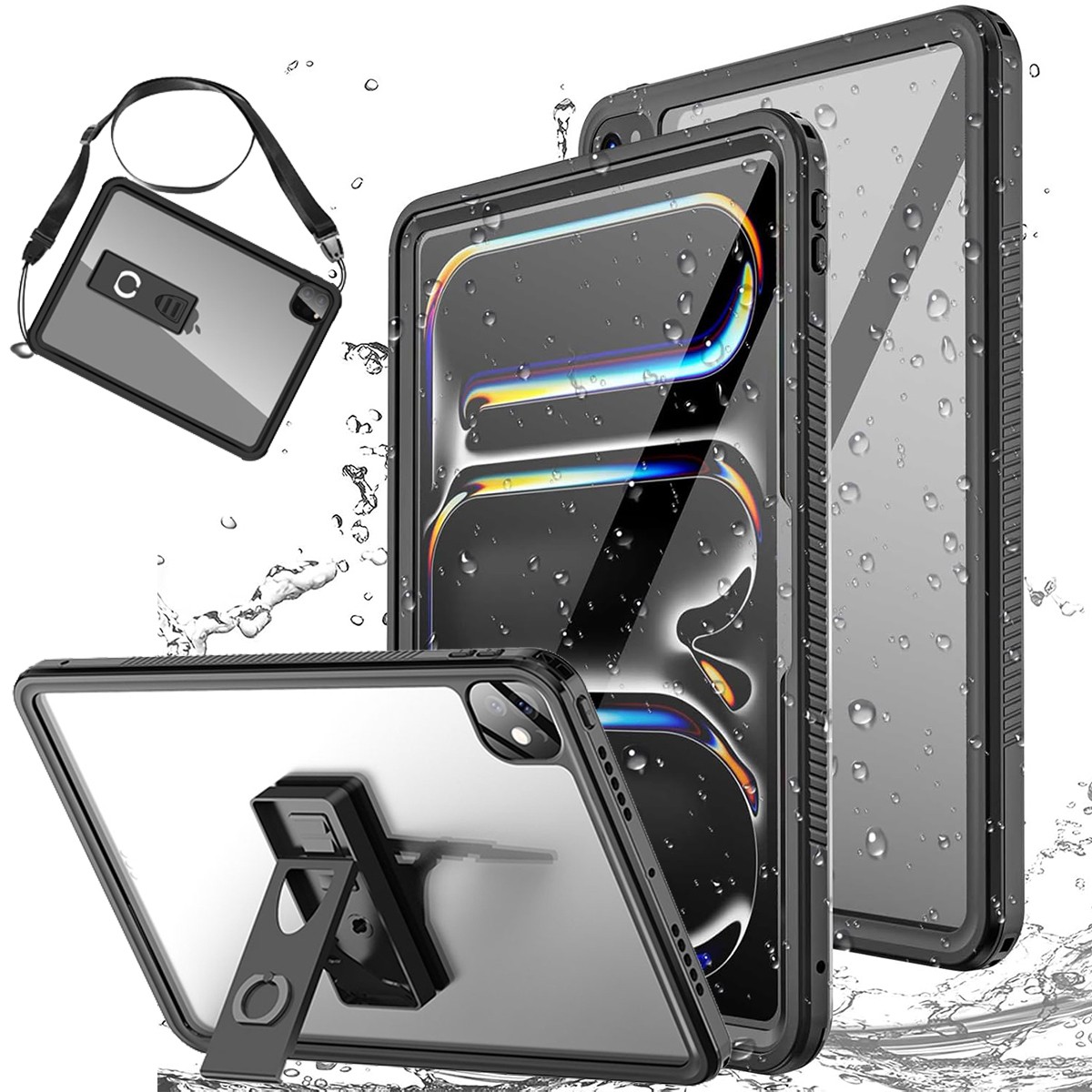 Waterproof Case For iPad Pro M4 11-inch Rugged Shockproof Heavy Duty Stand Cover