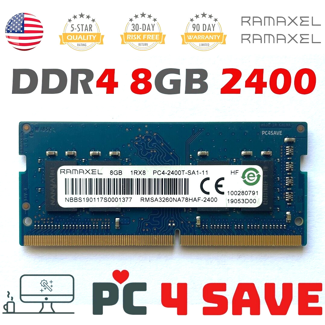 Ramaxel 8GB DDR4 2400 MHz 1RX8 PC4-2400T 260P 1.2V SODIMM Single Laptop Memory