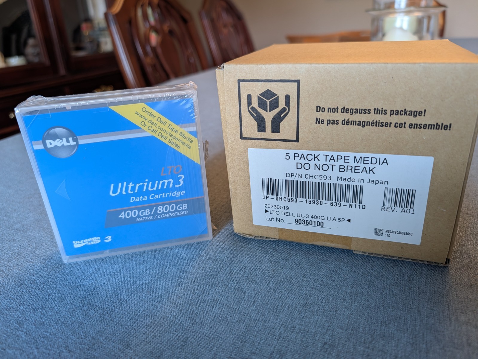 Dell LTO-3 Ultrium 3 Data Cartridge 400GB/800GB 5-Pack Tape Media New Sealed Box