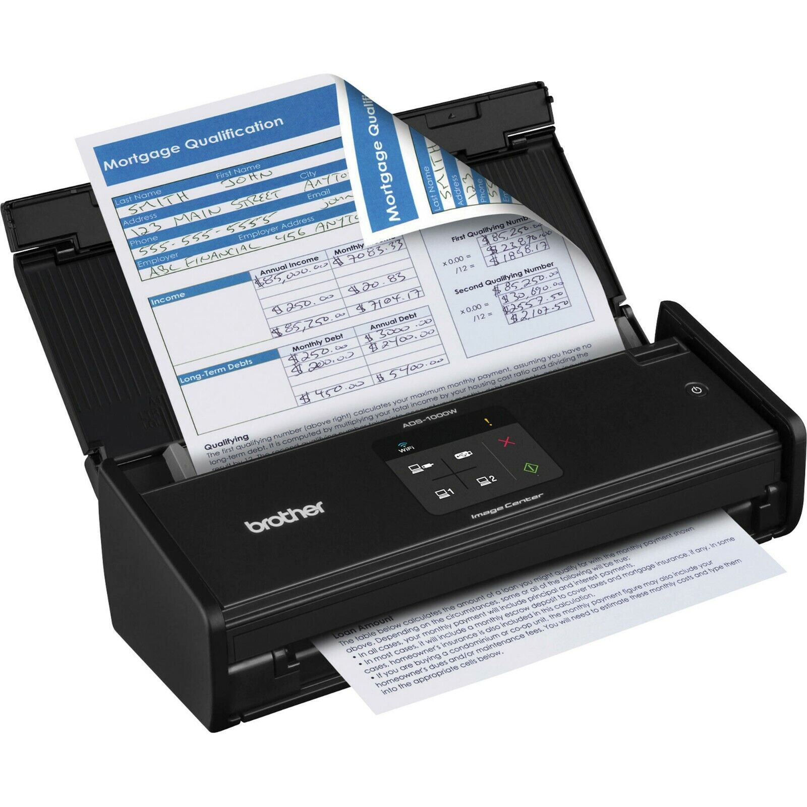 Brother ADS1000W Compact Color Desktop Scanner w/Duplex & Wireless ADS-1000W