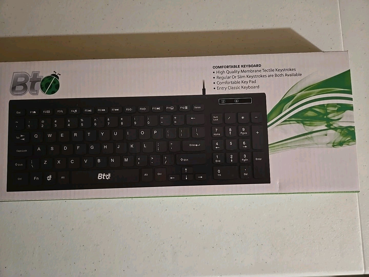 BT USB Wired Keyboard. New In Box.