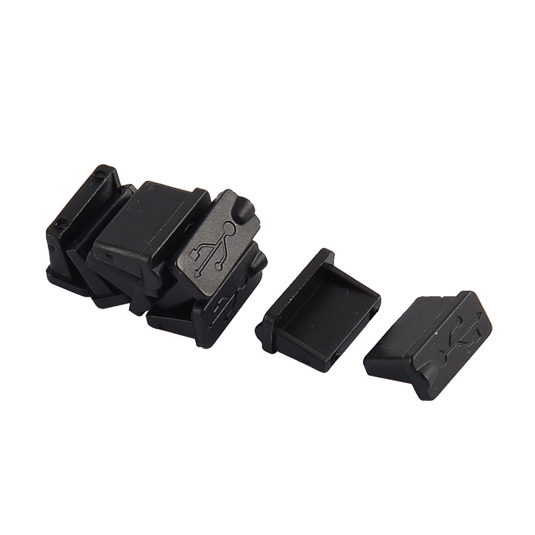 Household Computer Rubber  USB Port Cover Protector Black 8pcs