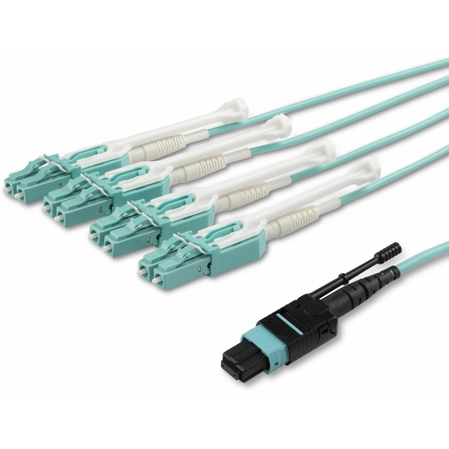 StarTech 5m (16.4ft) MTP(F)/PC to 4x LC/PC Duplex Breakout OM3 Multimode Fiber