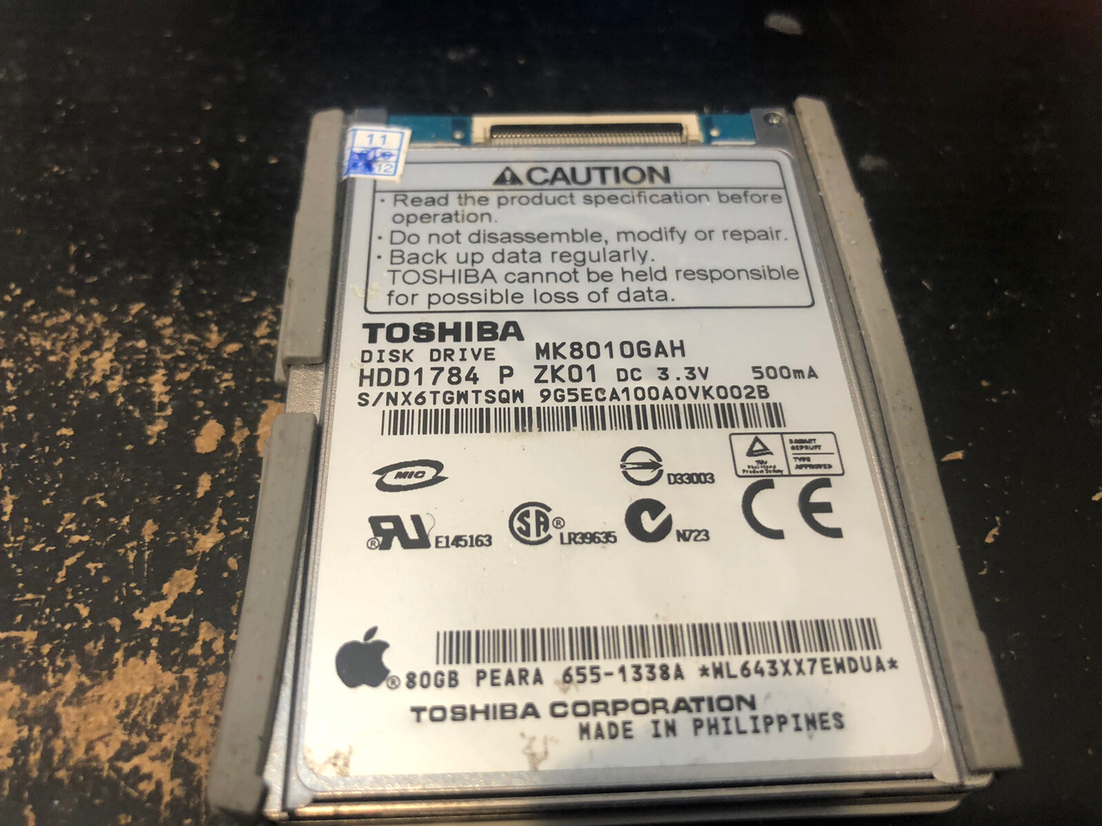 Apple iPod Classic 5th Generation Hard Drive 80GB MK8010GAH