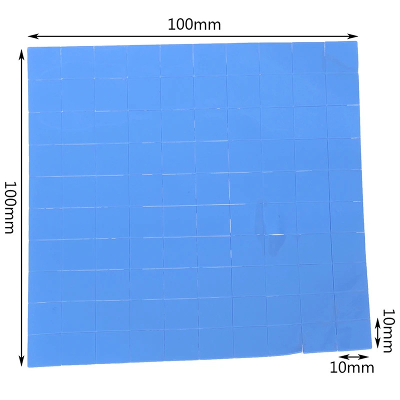 100Pcs Thermal Pad GPU CPU Heatsink Cooling Conductive Silicone Pad 10*10*0.5Mm
