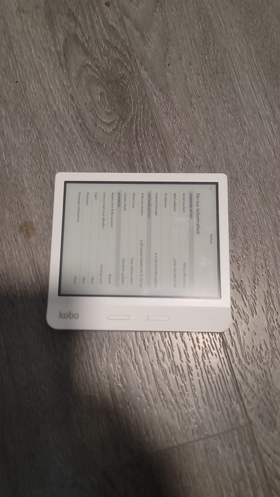 Kobo Libra H2O N873 - 8GB - Wi-Fi - 7in - eReader eBook Reader - white