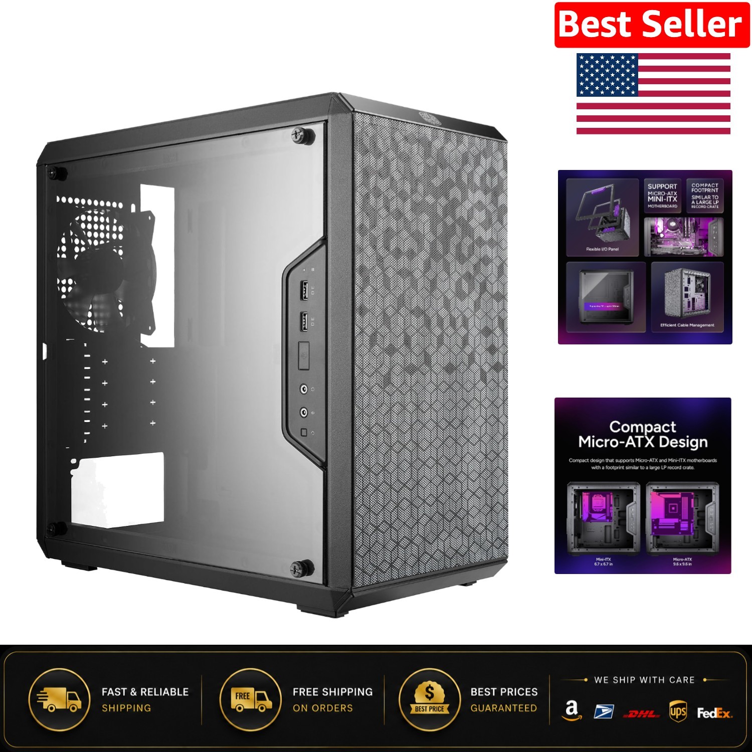 Q300L Micro-ATX Case - Stylish High Airflow Design with Magnetic Dust Filters