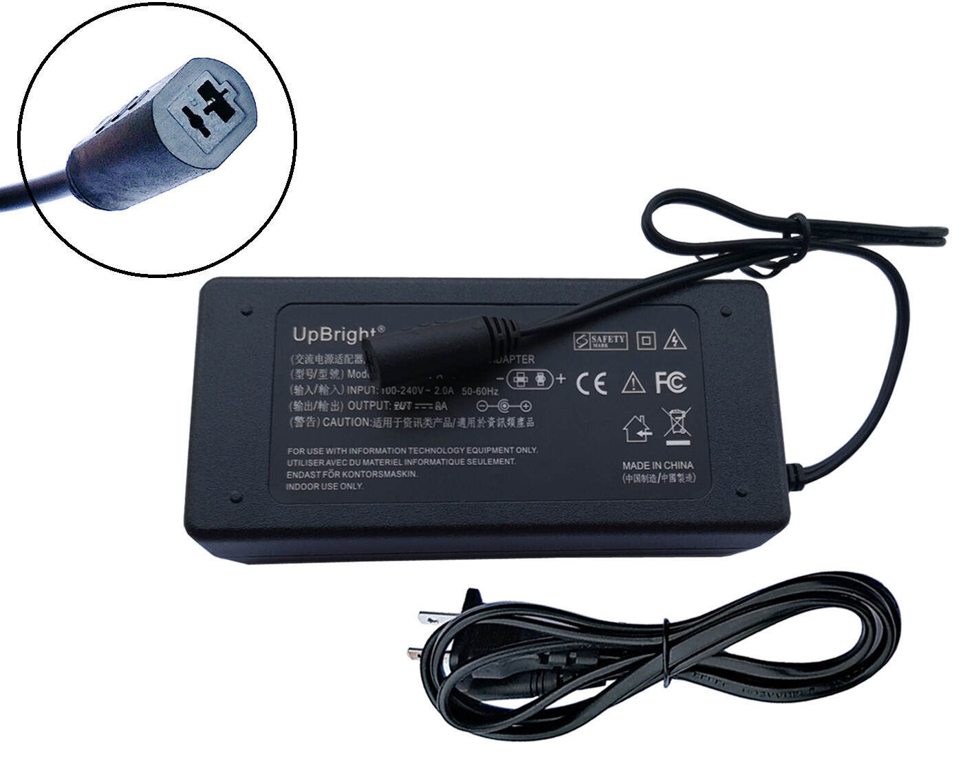 2-Prong AC Adapter For Motor Actuator MD140-02-L1-157-307 Recliner Limoss 450312
