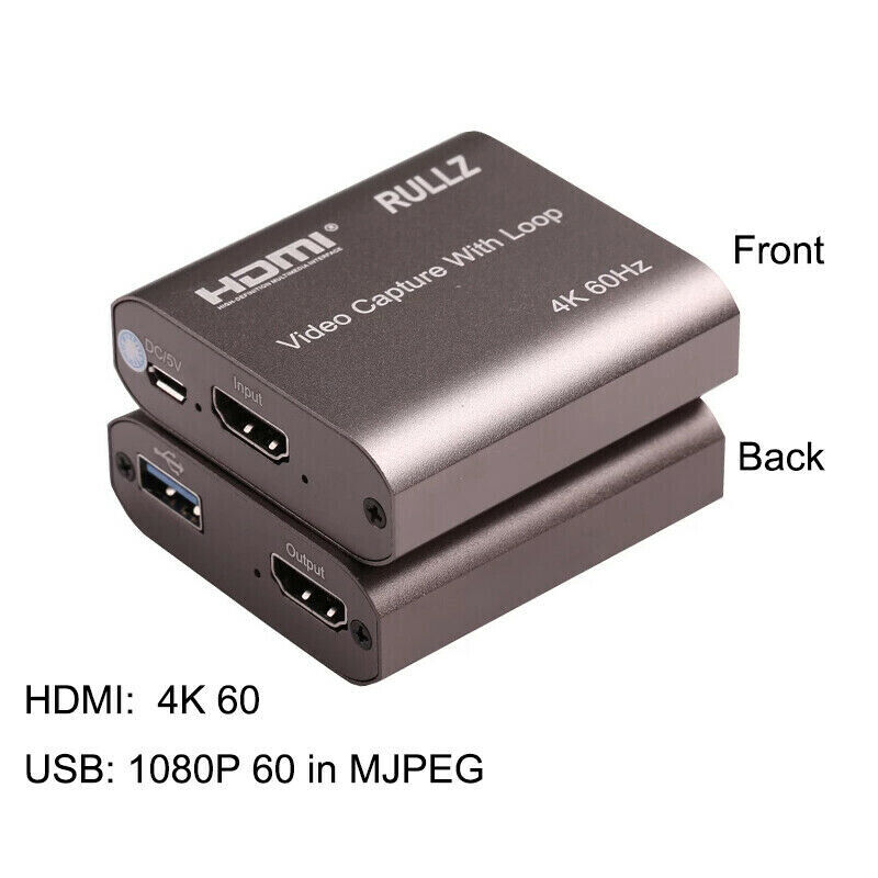 4K 60Hz HDMI Audio Video Capture Card Loop USB 2.0 Recording Box Live Streaming