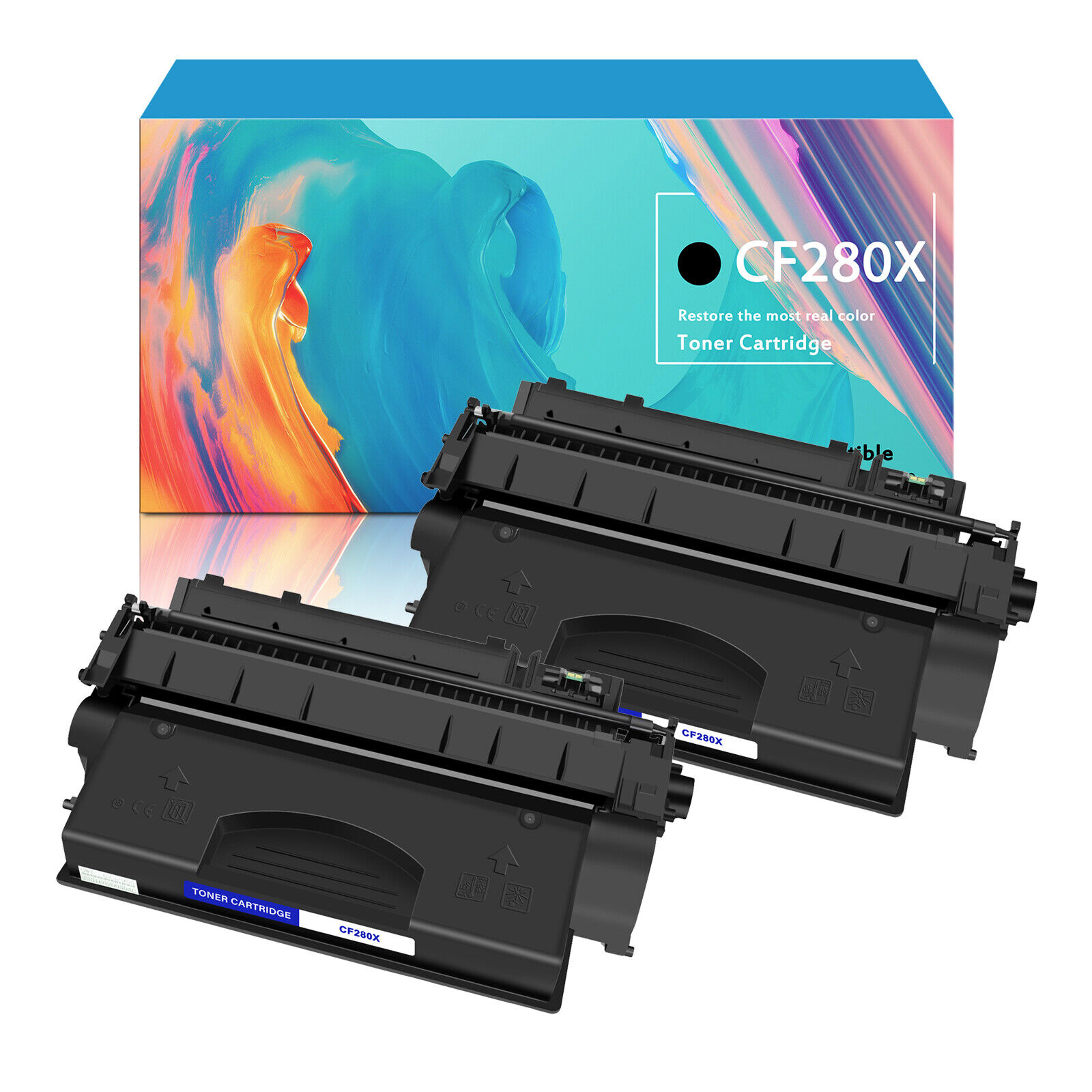 2PK Toner Cartridge for HP CF280X 80X Laserjet Pro 400 MFP M425dn M425dw Printer