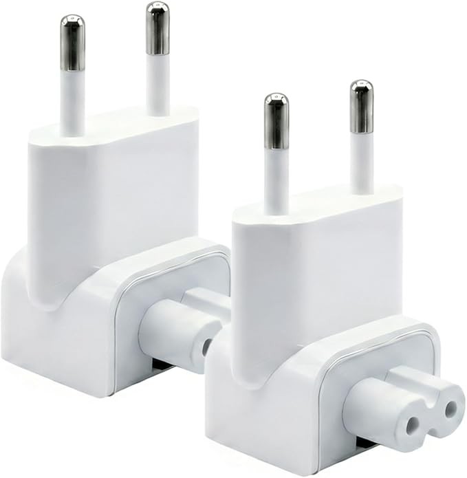 Mac European Plug Adapter, EU Wall Duck Head Converter Travel Charger Adapter Co
