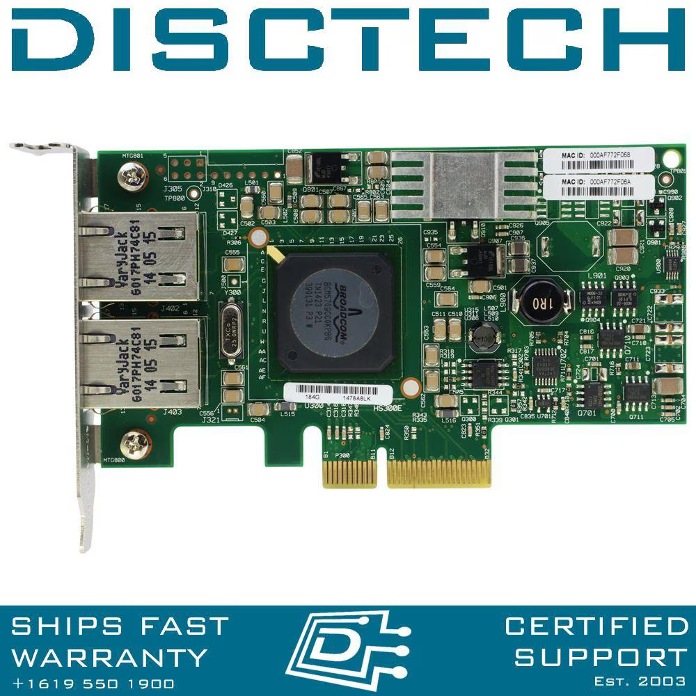 Dell H914R Broadcom BCM95709A0907G Dual Port 1 GbE PCIe x4 Network Card NIC Gbps