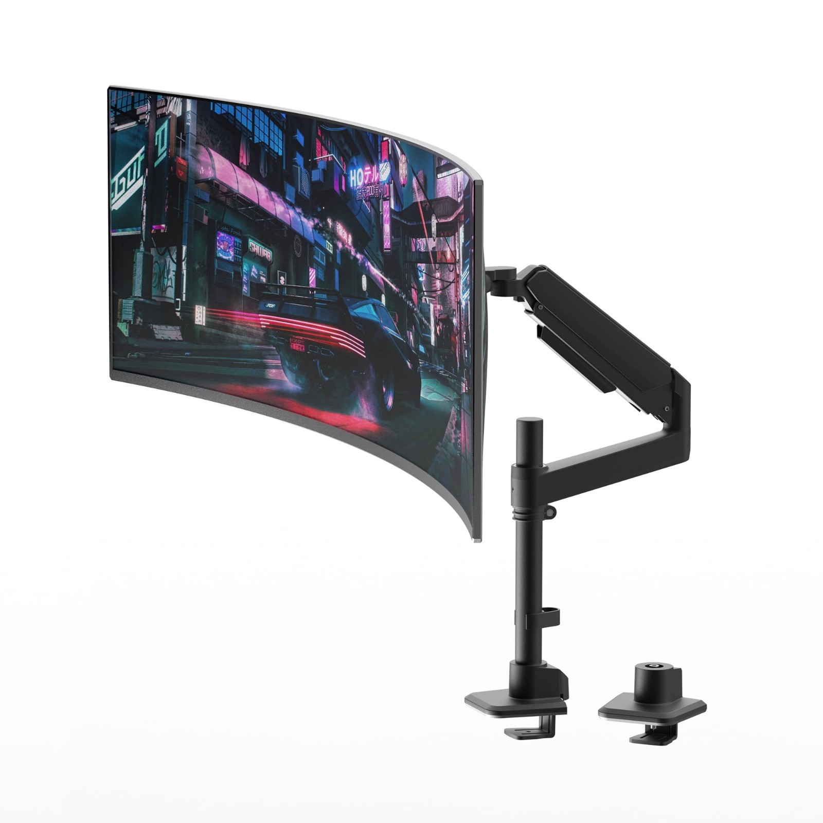 Heavy Duty Single Monitor Arm 17-49in Ultrawide 44lb Full Motion VESA 75/100