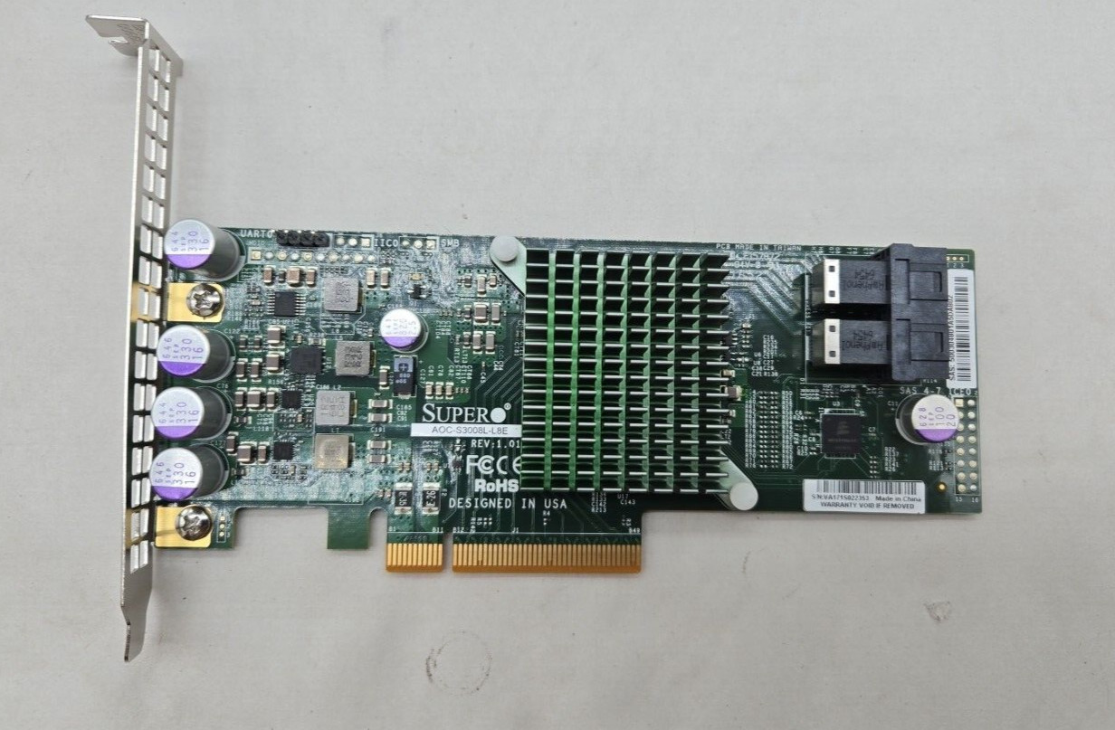 Supermicro AOC-S3008L-L8E SAS3 12Gbps 8-Port Internal PCI-e 3.0 HBA Controller