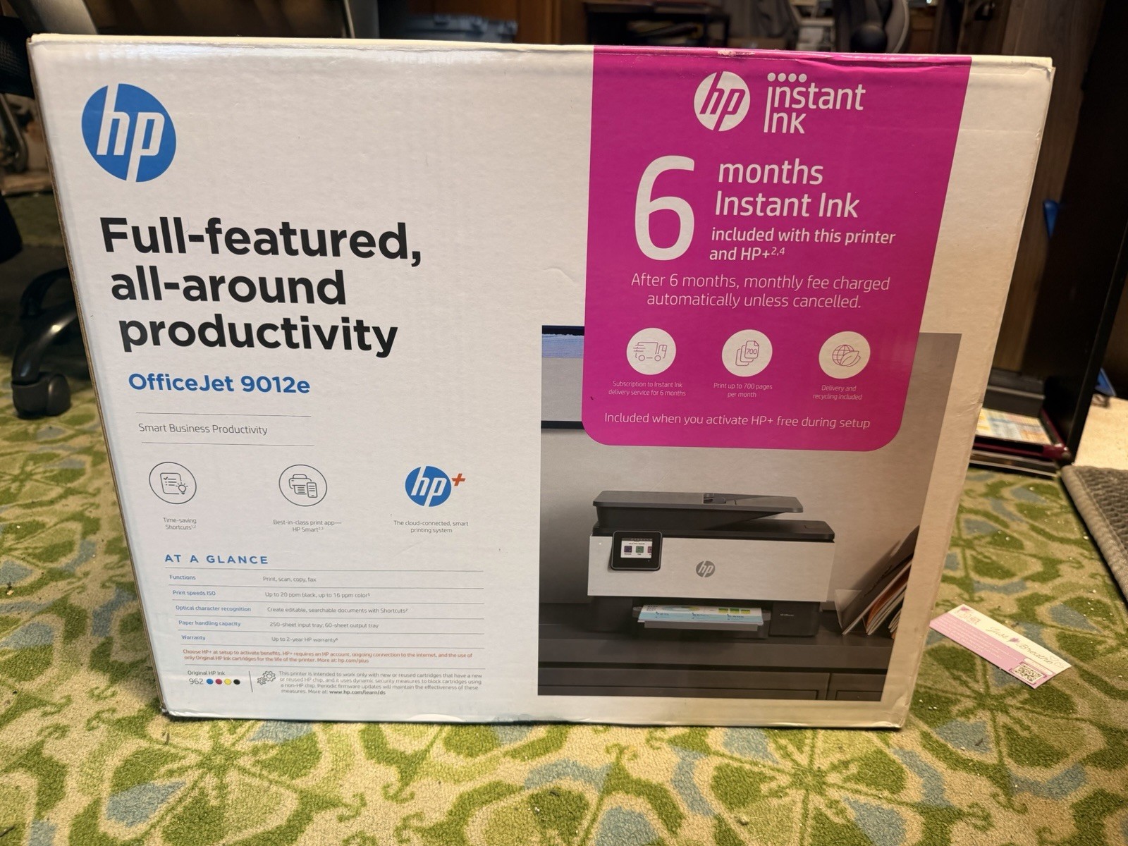 HP OfficeJet 9012 All-in-One Wireless Printer - Gray/White